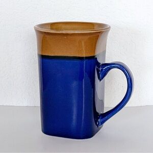 Royal Norfolk Coffee Mug Blue & Brown Two-Tone Square Base Tea Cup - Read Desc
